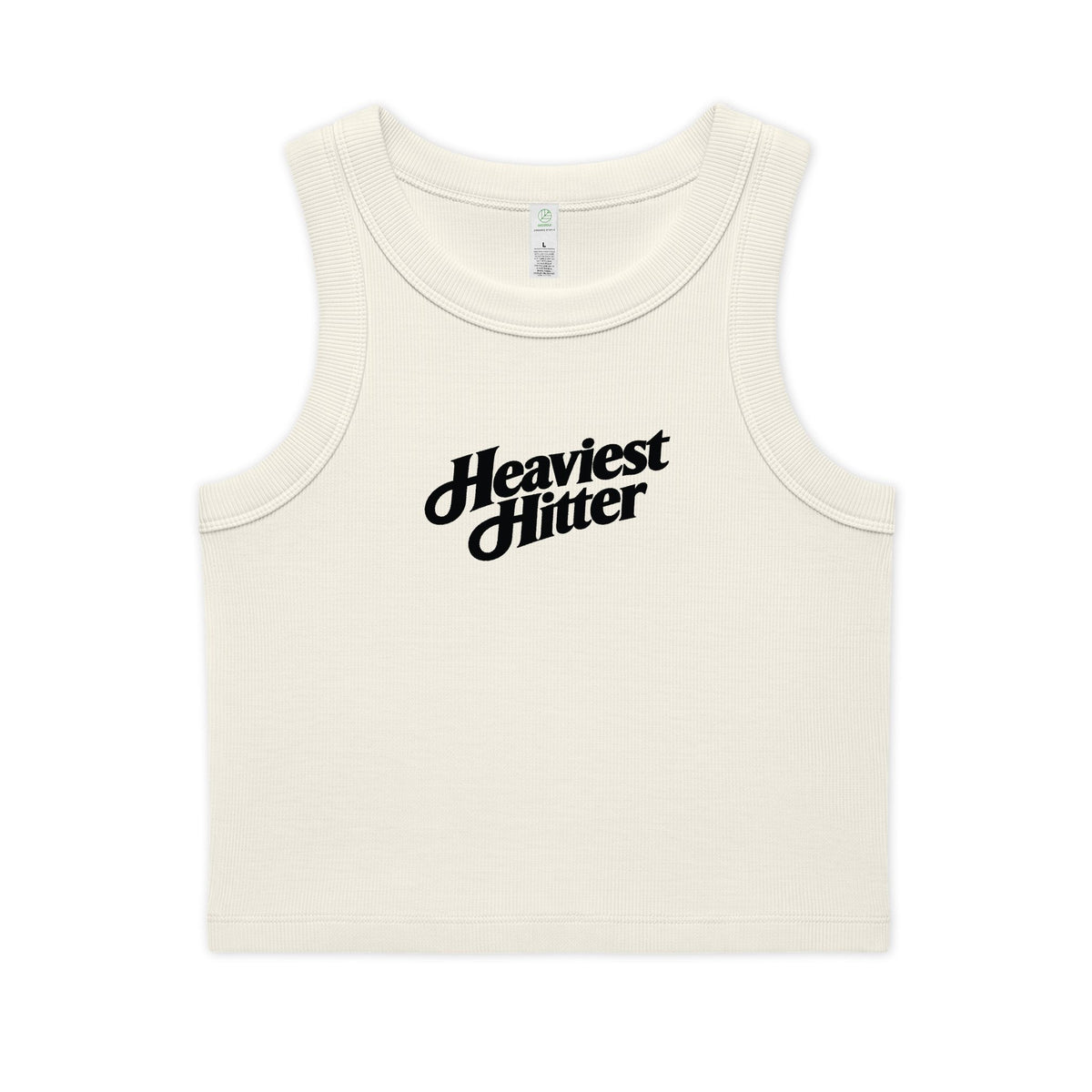 Heaviest Hitter Crop Tank — Women's Organic Ribbed Tank Top