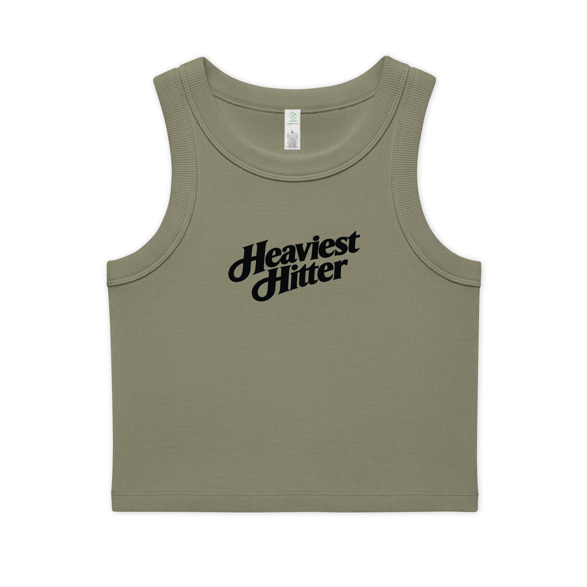 Heaviest Hitter Crop Tank — Women's Organic Ribbed Tank Top