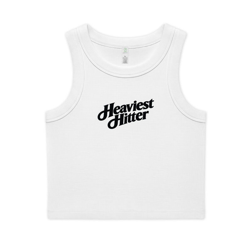 Heaviest Hitter Crop Tank — Women's Organic Ribbed Tank Top